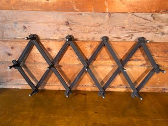 Antique Wood Folding  Accordion Style Expandable Rack
