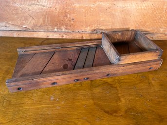 Antique Old Large Wood Bladed Slaw Cutter