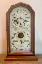 Antique 1880s Ithaca Octagon Double Dial Calendar Clock