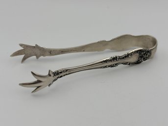 Vintage Gorham Sterling Silver Tongs With Floral Design 4' - 27g