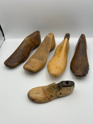 Antique Wooden Shoe Last Forms Lot Of 5