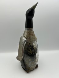 Vintage MCM Mid Century Penguin Glass Decanter Music Box