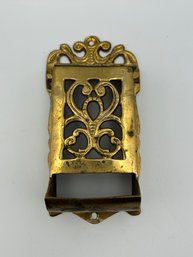 Solid Brass Match Stick / Toothpick Wall-Mount Holder