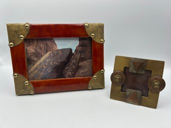 Lot Of Two Ornate / High Quality Picture Frames With Copper / Brass