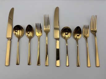 Vintage Dirigold Dirilyte Goldware Empress Flatware Silverware Lot Of 10 Pieces (Setting For 2)