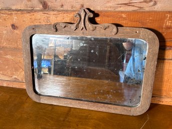 Antique Wood Small Wall Mirror