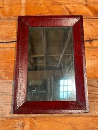 Antique Wood Red Mirror