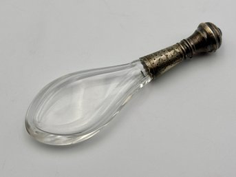 19th Century Antique French Silver Top Perfume Bottle Crystal Tear Drop Shape Scent Bottle 4'