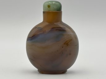 19th Century Antique Agate Chinese Stone Snuff Bottle 2.25'