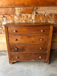Antique 4-Drawer Wood Dresser 41W X 17.5D X 38.5H