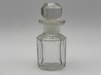 Antique Art Deco Clear Cut Glass Scent Bottle 2.75'