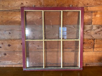 Architectural Salvage 6 Pane Window Antique Wood 31.75 X 33