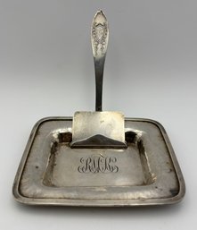 Antique Sterling Silver .925 Silent Butler Tray And Table Scraper Set - 97g