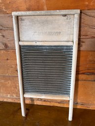 Antique Wood Galvanized Wood Wash Board No 25