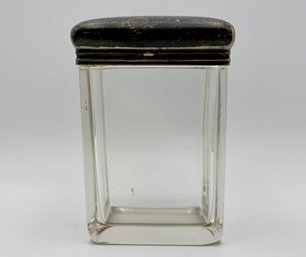 Antique Glass & Sterling Silver Lidded Vanity Jar By John Pound & Co