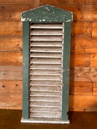 Architectural Salvage Green Antique Window Shutter 51.5 X 21.75'