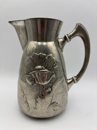 Kayserzinn Pewter Jug Pitcher Art Nouveau German Floral Design 6.5'