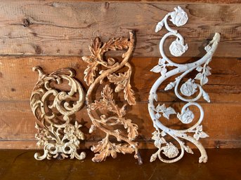 Architectural Salvage Wrought Iron Pieces Lot Of 3