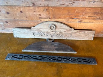 Lot Of 3 Architectural Salvage Ornate Wood Moulding Accent Pieces