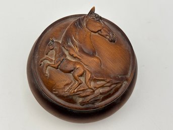 Wooden Horse Trinket Jewelry Box 4'