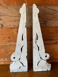 Architectural Salvage Pair Antique White House Corbels 23.5 X 6.75