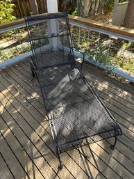 Wrought Iron Patio Lounger Adjustable Chaise Lounge