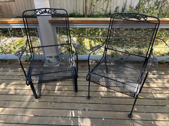 Pair Of Wrought Iron Patio Chairs