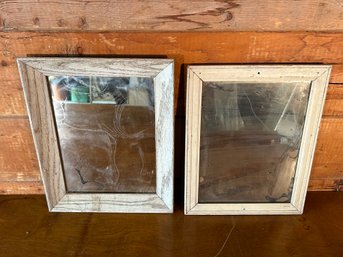 Lot Of 2 White/Gray Antique Mirrors