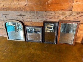 Lot Of 4 Antique Wooden Framed Mirrors