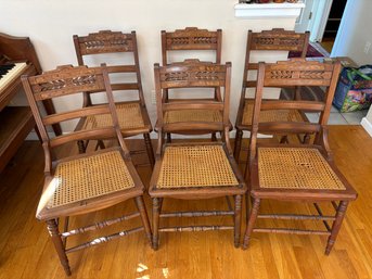 Lot Of 6 Antique Eastlake Cane Chairs (3 Damaged Cane)
