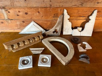Large Lot Of Architectural Salvage Wood Pieces
