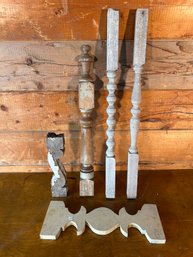 Lot Of 5 Architectural Salvage Spindles, Pillars, Etc