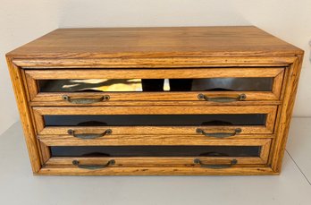 Antique Oak Printers File Spool Cabinet By Warren 25.5'