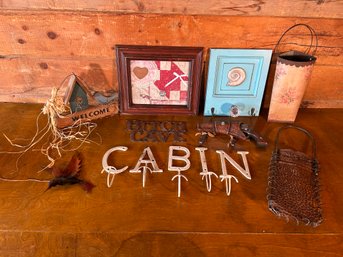 Lot Of Miscellaneous Rustic Cabin Home Decor Metal Cabin Letters