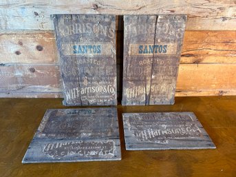 Deconstructed Wood Box Crate Coffee Signs - WH Harrisons Santos Coffee Cincinnati Ohio