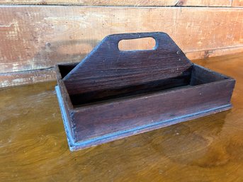 Antique Primitive Wood Tool Box Caddy Tray