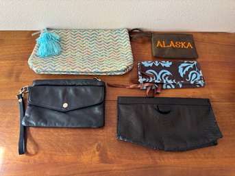Lot Of 5 Clutches, Coin Purses, Small Bags Tano Leather