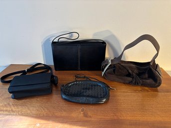 Lot Of 4 Vintage Leather & Suede Crossbody Bags Purses Meyers, Talbots, DKNY