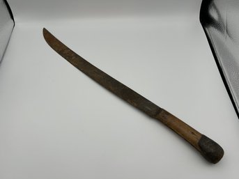 Antique Wood Handle Primitive Tobacco Crop Cutter Machete 22.5'