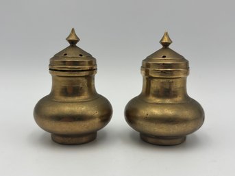 Vintage Thaibron Heavy Brass Salt & Pepper Shaker Set