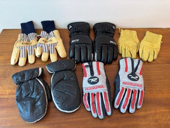 Lof Of Vintage Leather Ski Gloves Kinco, Swany, Rossignol
