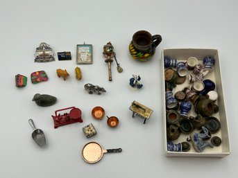 Large Lot Of Miniture Knick-knack Shelf Items Decor