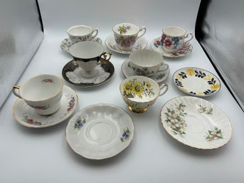 Lot Of Misc Antique Vintage China Tea Cups / Platter Sets