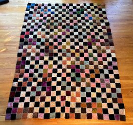 Antique Vintage Patchwork Quilted Blanket 56 X 75
