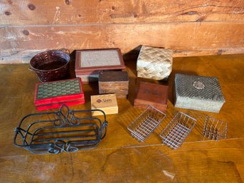 Lot Of Random Boxes, Containers, Wood Boxes, Etc