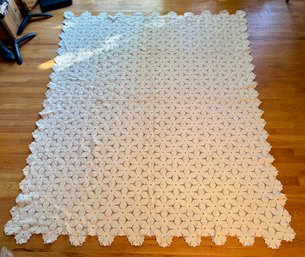 Vintage Hand Crocheted Blanket Throw Stars & Pinwheels Pattern 89 X 73 #1