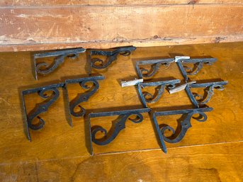 Lot Of Black Aluminum Shelf Brackets