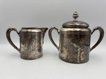 Vintage Hartford Silver Plate Creamer & Sugar Set