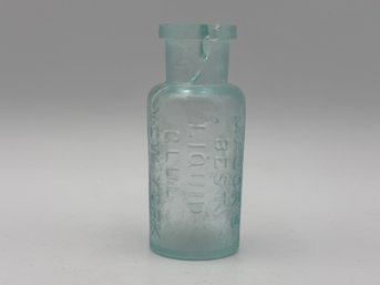 Antique Majors Best Liquid Glue New York Glass Bottle 3' (cracked)