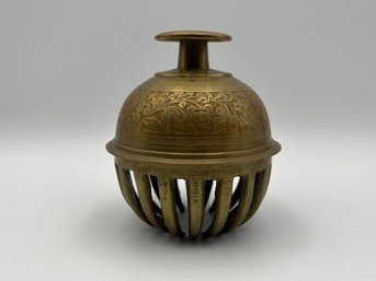 Vintage Large Indian Brass Elephant Claw Bell